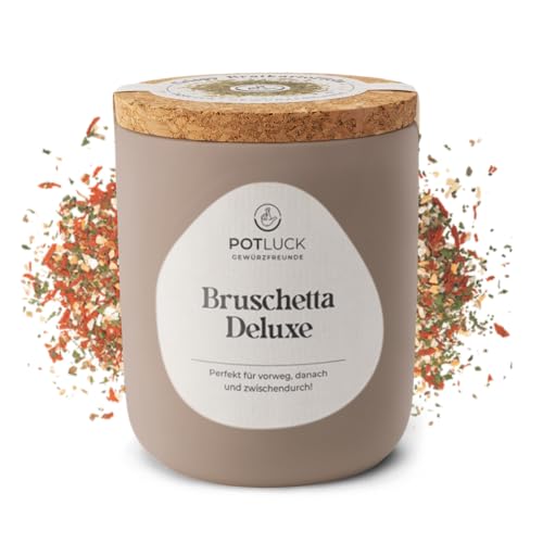 POTLUCK | Bruschetta Deluxe | Gewürzmischung im Keramiktopf | 60g | Vegan, glutenfrei und mit natürlichen Inhaltsstoffen von POTLUCK Gewürzfreunde