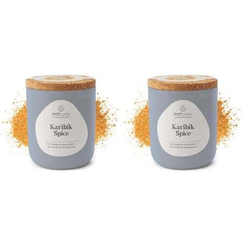 POTLUCK I Karibik Spice I Gewürzmischung im Keramiktopf I 80g I Vegan, glutenfrei und mit natürlichen Inhaltsstoffen (Packung mit 2) von Potluck Gewürzfreunde