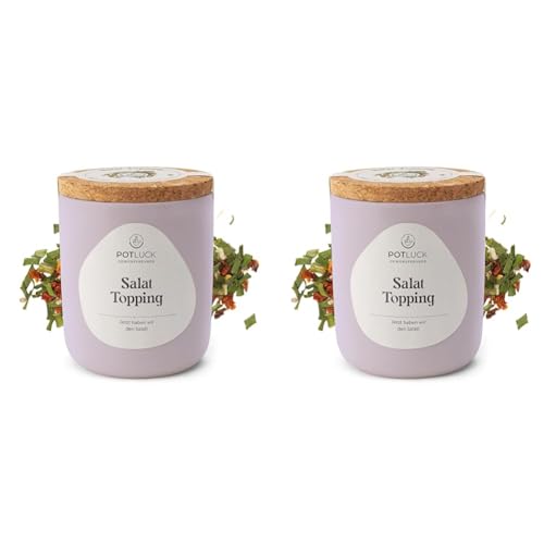 POTLUCK I Salat Topping I Kräuter für aromatisches Dressing, Salat-Gewürz I 45 g im Keramiktopf I Gesunde Ernährung, Lecker Essen für zu Hause (Packung mit 2) von Potluck Gewürzfreunde