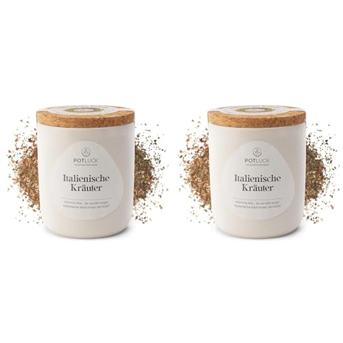 POTLUCK | Italienische Kräuter | Gewürzmischung im Keramiktopf | 25g | Vegan, glutenfrei und mit natürlichen Inhaltsstoffen (Packung mit 2) von Potluck Gewürzfreunde