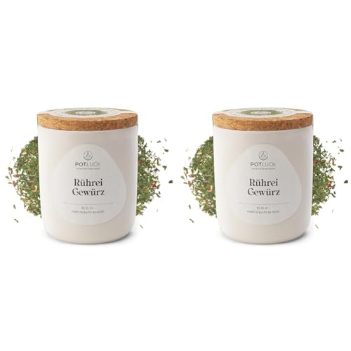 POTLUCK | Rührei Gewürz | Gewürzmischung im Keramiktopf | 30g | Vegan, glutenfrei und mit natürlichen Inhaltsstoffen (Packung mit 2) von Potluck Gewürzfreunde