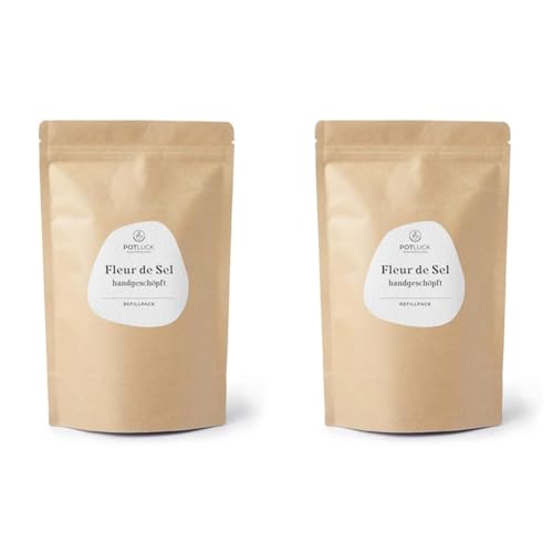Potluck | Refill Fleur de Sel | Gewürzmischung im Refillpack | 80g | Vegan, glutenfrei und mit natürlichen Inhaltsstoffen (Packung mit 2) von Potluck Gewürzfreunde