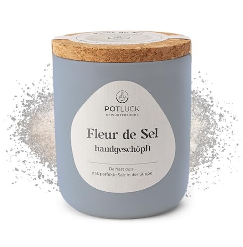 POTLUCK | Fleur de Sel handgeschöpft | Gewürzmischung im Keramiktopf | 80g | Vegan, glutenfrei und mit natürlichen Inhaltsstoffen von POTLUCK Gewürzfreunde