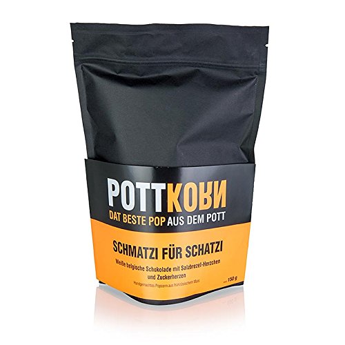 Pottkorn - Schmatzi für Schatzi, Popcorn mit weißer Schokolade, Brezel, 150g. von Pottkorn