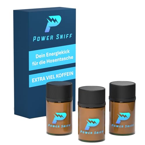 Power Sniff 3er Pack Energy Sniff Pulver aus DEUTSCHLAND als Energy Drink Alternative - Energy Boost - Hoher Koffein Pulver Anteil als Kaffee Snus/Coffein Snus Ersatz - EXTRA VIEL KOFFEIN von Power Sniff