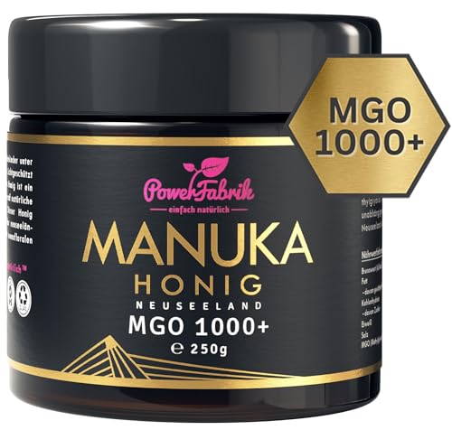 Manuka Honig | MGO 1000+ | 250g | Das ORIGINAL aus NEUSEELAND | IM GLAS | PUR, ROH & ZERTIFIZIERT | Premium Qualität 100% natürlich | PowerFabrik von PowerFabrik einfach natürlich