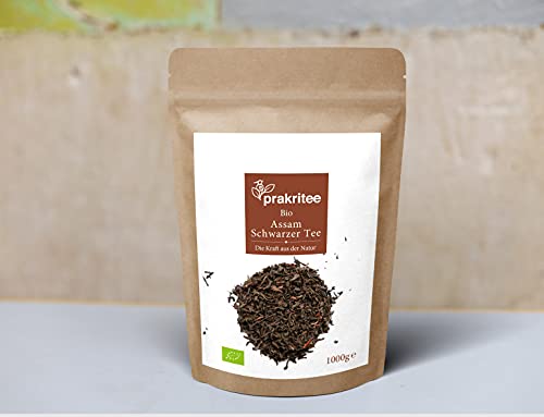 BIO Schwarzer Tee Assam 1000g | Ostfriesentee | ORGANIC Black Tea | Loose Tea Leaf Black Tea | English Breakfast | DE-ÖKO-044 | von Prakritee