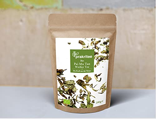 BIO Pai Mu Tan Weißer Tee 200g Weißer lose Tee Mild, Blumig, Fein und Aromatisch Nachhaltig und biologisch angebaut Hand gepflückt ORGANIC Pai Mu Tan white Tea DE-ÖKO-044 von Prakritee