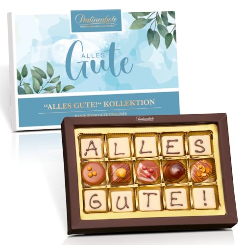 Pralinenbote Genussmanufaktur - ALLES GUTE Geschenkbox mit 15 Pralinen deutscher Chocolatiers, das Pralinen Geschenk (ALLES GUTE, 195 g) von Pralinenclub