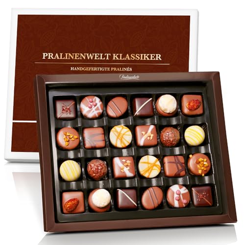 Pralinenbote – Pralinenwelt Klassiker mit 24 handgefertigten Pralinen deutscher Chocolatiers, das Pralinen Geschenk Pralinenbote – Pralinenwelt Klassiker mit 24 handgefertigten Pralinen deutscher Chocolatiers, das Pralinen Geschenk von Pralinenclub