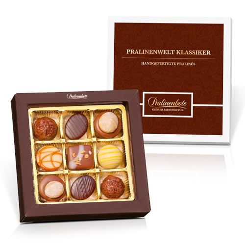Pralinenbote – Pralinenwelt Klassiker mit 9 handgefertigten Pralinen deutscher Chocolatiers, das Pralinen Geschenk Pralinenbote – Pralinenwelt Klassiker mit 9 handgefertigten Pralinen deutscher Chocolatiers, das Pralinen Geschenk von Pralinenclub