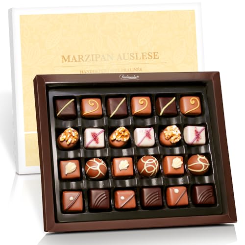 Pralinenbote - Marzipan Auslese mit 30 handgefertigten Pralinen deutscher Chocolatiers, das Pralinen Geschenk von Pralinenclub