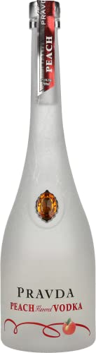 Pravda Vodka Peach 0,7l 37,5% Vol - Polnischer Wodka mit Pfirsicharoma Glasflasche von Prawda