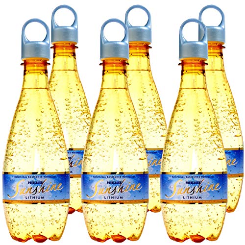 Preblauer Sunshine, natürliches Mineralwasser, Wasser mit Lithium, stimmungsaufhellend, basisch und naturbelassen, 6 x 0.5 l Tray von Preblauer