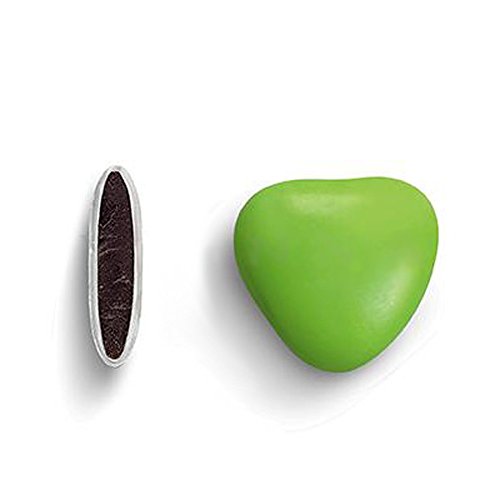 Herzdragees hellgrün 500 g (ca. 250-275 Stück) - Gastgeschenke Hochzeit Bonboniere Candy Bar Give Aways - Schokolinsen Herz Schokodragees Schokoherzen Schokoladenherzen - Alternative Hochzeitsmandeln von Premium Weddings