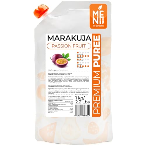 MARACUJA PÜREE Passions-Frucht-Püree Premium 1KG für Desserts-Smoothie-Bowl-Quark-Getränke-Sorbet-Gelée Passionsfrucht Premium Puree, Fruchtmark MARACUJA PÜREE Passions-Frucht-Püree Premium 1KG für Desserts-Smoothie-Bowl-Quark-Getränke-Sorbet-Gelée Passionsfrucht Premium Puree, Fruchtmark von PremiumPuree