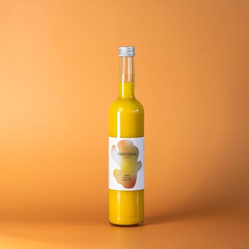 PRESSBAR Ingwerkonzentrat mit Kurkuma - 500ml - Kaum Zucker - Vegan Ingwershot - aus hochwertigem peruanischem Ingwer, Kurkuma, Zitronen- & Limettensaft und Pfeffer (1 x 500ml) von Pressbar