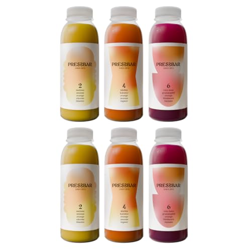 PRESSBAR Saftkur RED 3 Tage - 18 rot, orange und gelbe Säfte (330ml) kaltgepresst - Fastenkur - iPhone und Android App und Booklet zur Begleitung der Kur - Aus 100% Obst & Gemüse - inkl. 4,50€ Pfand von Pressbar