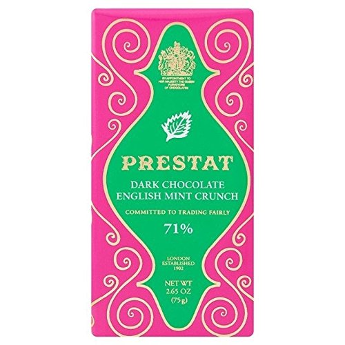 Prestat Dark Chocolate English Mint Crunch Bar 75g, 6 Pack von Prestat