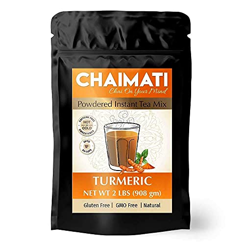 ChaiMati - Kurkuma Chai Latte - Pulvered Instant Golden Milk w / Kurkuma - leicht gesüßt, kein Koffein - 2 Pfund (32 Oz) Pack - macht 100 Tassen - bekommt "Chai auf den Kopf" von Pride Of India