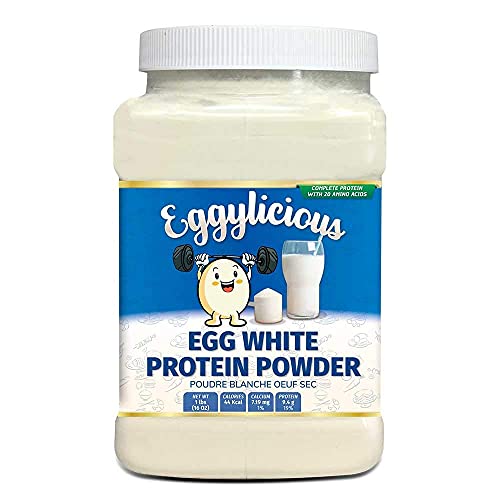 Eggylicious Ei weiß (Albumin) Pulver, getrocknete natürliche Protein Pulver, hergestellt aus frischen Eiern, pasteurisiert, nicht-GVO, keine Zusatzstoffe, verwendet zum Backen Vereisung, 1lbs (16oz) von Pride Of India