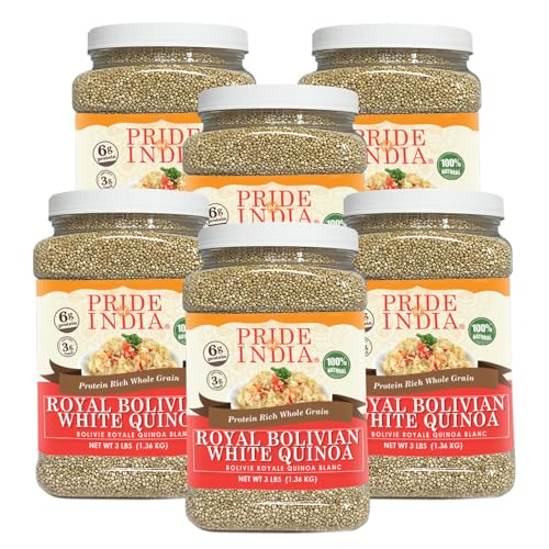 Pride Of India - 6 Stück – natürliche weiße Royal Quinoa – hochwertiges Vollkorn, 1,4 kg Glas von Pride Of India