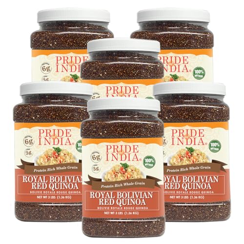 Pride Of India - 6 Stück – natürliches königsrotes bolivianisches Quinoa – proteinreiches Vollkornglas, 1,4 kg Glas von Pride Of India