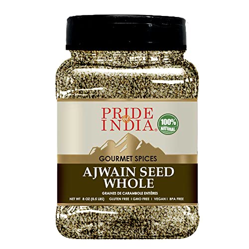 Pride Of India - Ajwain Seed Whole - 18 Unzen (510gm) Große Dual-Sichter Jar Authentic Indian Carom Samen -Used zum Würzen von Speisen (ajwain Samen whole - Authentic Indian Karamell Samen) von Pride Of India