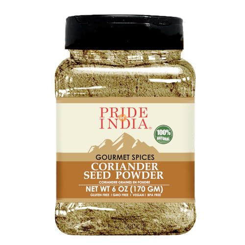 Pride Of India -Coriander Seed boden- 18 Unzen (510 g) Große Doppel Sifting Jar -Authentic indischen Gewürz (gemahlen Koriandersamen, Große Doppelsiebglas, authentische indische Gewürz) von Pride Of India