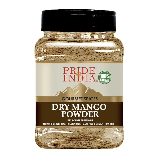 Pride Of India-Dry Mango (Amchur) Pulver -24 oz (680 g) Große Dual-Sichter Gläser - Vegan Sun-Dried Spice - Best für Chutneys, Suppen, Marinaden (Dry Mangopulver, Vegan sonnengetrocknete Gewürz) von Pride Of India