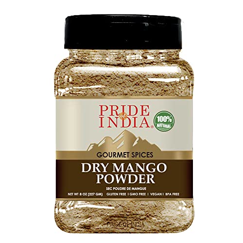 Pride Of India-Dry Mango (Amchur) Pulver -24 oz (680 g) Große Dual-Sichter Gläser - Vegan Sun-Dried Spice - Best für Chutneys, Suppen, Marinaden (Dry Mangopulver, Vegan sonnengetrocknete Gewürz) von Pride Of India