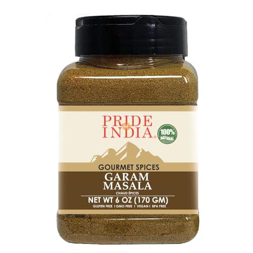 Pride Of India - Garam Masala Gemahlen - 8 Unzen (227 g) Großer Dual-Sichter Jar - Certified Pure & Vegan Indian Mischung Spice - perfekte Würze - (Certified Clean & Vegan indische Gewürzmischung von Pride Of India