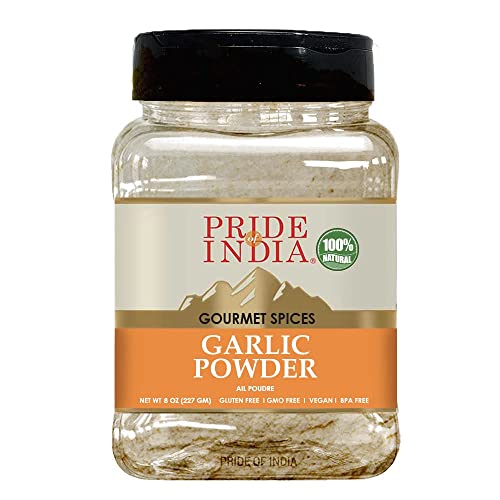 Pride Of India -Garlic fein gemahlenes -24 oz (680gm) Große Dual-Sichter Jar -Authentic Indian Spice Staple von Pride Of India
