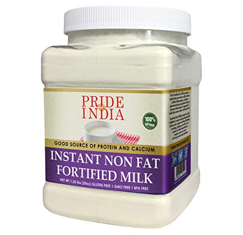 Pride Of India - Instant Fortified Nonfat Dry Milk Powder - angereichert mit Vitamin D, Protein & Calcium - 1 lbs (16oz) Jar von Pride Of India