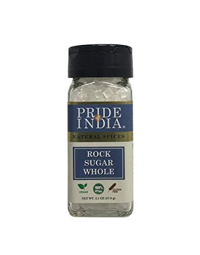 Pride Of India - Natürlicher Kristall-Steinzucker - 88 g Dual-Sifter-Glas, authentische indische Zuckerkristalle, zum Süßen von Milch von Pride Of India