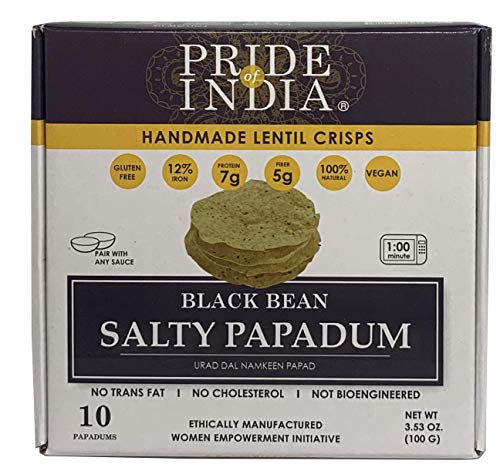 Pride Of India - Papadum Lentil Crisp (Salty Black Bean (Urad dal) namkin Papadum - 8pc) von Pride Of India