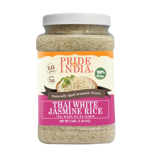 Pride Of India Thai weiße Jasminreis duftend hom mali Reis, 2,2 Pfund (1 kg) jar von Pride Of India