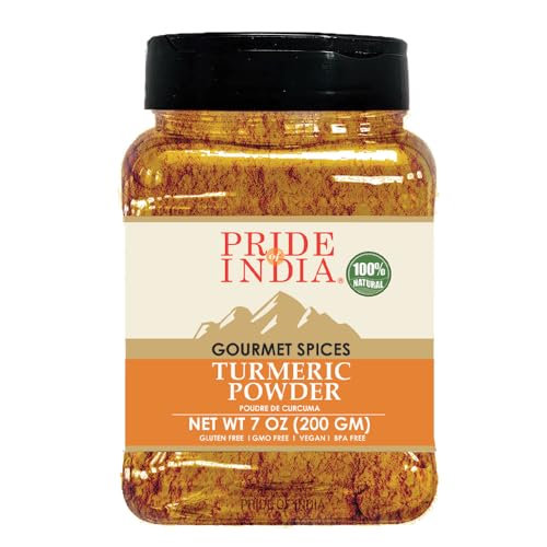 Pride Of India -Turmeric Boden (High Curcumin) -22 oz (632gm) Große Dual-Sichter Jar - Authentic Indian Vegan Spice - (Kurkuma Boden -Große Doppelsiebglas - Authentic Indian vegan Gewürz) von Pride Of India