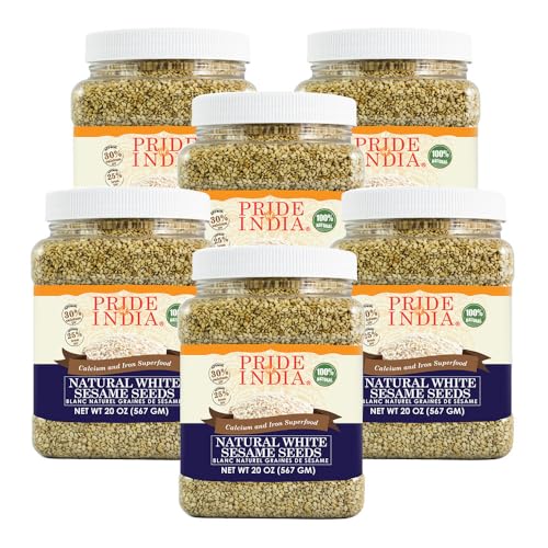 Pride Of India Weiße Sesamsamen, ungeschält, Kalzium- und Eisen-Superfood, 6 Stück Pride Of India Weiße Sesamsamen, ungeschält, Kalzium- und Eisen-Superfood, 6 Stück von Pride Of India