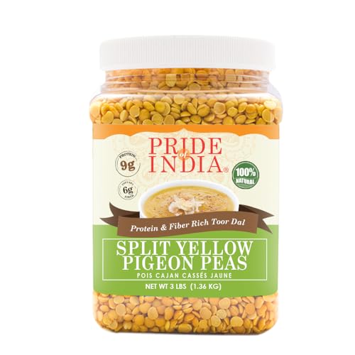 Pride Of India indian Split gelbe Erbsenprotein Dove & ballaststoffreiche toor dal, 3 Pfund jar von Pride Of India