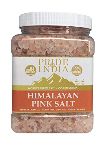 Pride Of India reines rosa Salz angereicherte w / 84+ natürliche Gesteinsmehle, Salzkette Pakistan,grobe Mahlung 2,5 Pfund (40 Unzen) jar von Pride Of India
