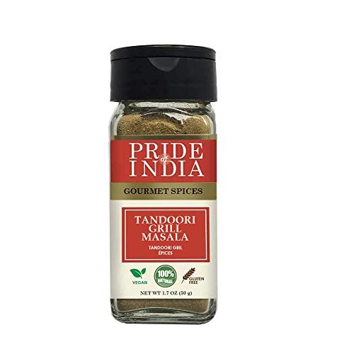 Pride of India - Bio Tandoori Grill Masala 1,7 Unzen (50gm) kleine Dual Sieb Jar - authentische indische Gewürz-GVO frei, Vegan, Gluten-frei von Pride Of India