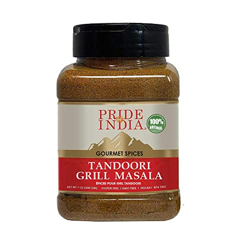 Pride of India - Bio Tandoori Grill Masala 7 oz (200gm)-authentische indische Gewürz-GVO frei, Vegan, Glutenfrei, und keine künstlichen Farben oder Konservierungsstoffe - bietet bestes Preis-Leistungs von Pride Of India