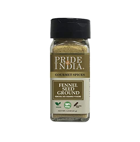 Pride of India – Fennel Seed Ground (Graines de fenouil moulues) – 1.8 oz. Small Dual Sifter Jar (1.8 oz. Petit pot à double tamis)-Natural & Gourmet Spice von Pride Of India