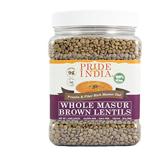Pride of India - und Reis. Korngläser (Whole Brown Masur purpurne Linsen (Masoor Whole), 1,5 lb Jar) von Pride Of India