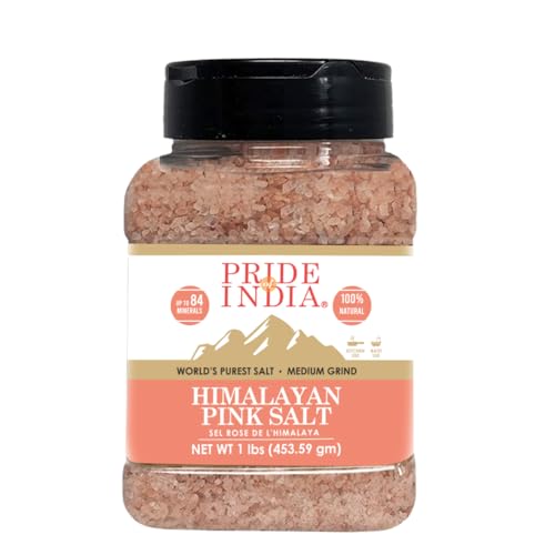 Stolz India reines Himalaya rosa Salz angereichert w / 84 + natürliche Gesteinsmehle, grind Medium halbes Pfund (8 ounce) Packung von Pride Of India