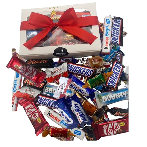 Schokolade Geschenk für Kinder, Fraüen,1 x 500 g Süßigkeiten box,Kinderschokolade, großpackung mit milka schokolade,Geburtstag, Mars,kitkat, Snickers und mehrere Süssigkeiten, von Prim & Lush World