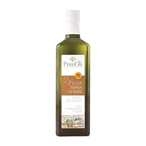 PrimOli Extra Virgin Olive Oil DOP Terra di Bari 500 ml – Ideales Gewürz direkt aus der Flasche für Durum Weizen Pasta Gerichte mit saisonalem Gemüse, Suppen und leckeren Braten. von PrimOli
