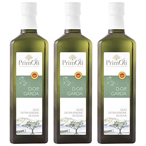 PrimOli Kaltgepresstes Olivenöl D.O.P. GARDA vom Gardasee in Norditalien, mittel fruchtig, ideal zu Schalentieren, Süßwasserfische und helles Fleisch, 3x500 ml von PrimOli