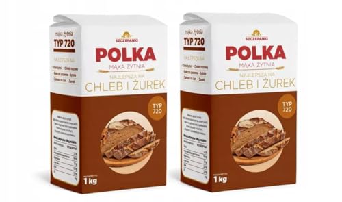 2 x 1kg Polka Roggen Mehl Typ 720 für Brot und Sauerteig Suppe "Zurek" maka do zurku von Prima